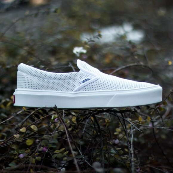 Vans Men's Slip-On Lite (Perf) White/White - Picture 1 of 9